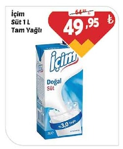 İçim Süt 1L Tam Yağlı