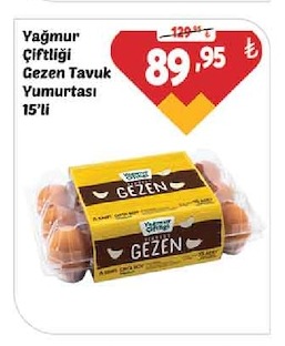 Yağmur Çiftliği Gezen Tavuk Yumurtası 15'Li