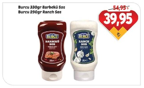 Burcu 330Gr Barbekü Sos Burcu 290Gr Ranch Sos