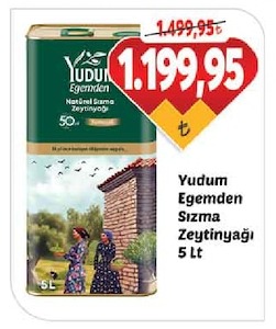 Yudum Egemden Sızma Zeytinyağı 5 Lt