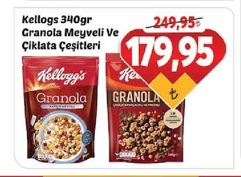 Kellogs 340Gr Granola Meyveli Ve Çikolata Çeşitleri