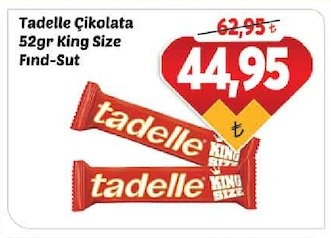 Tadelle Çikolata 52Gr King Size Fındık-Süt