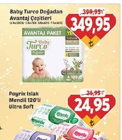 Baby Turco Doğadan Avantaj Paket Çeşitleri 100 Adet 4 Paket