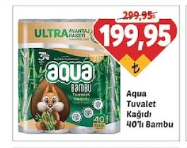 Aqua Tuvalet Kağıdı 40'Lı Bambu