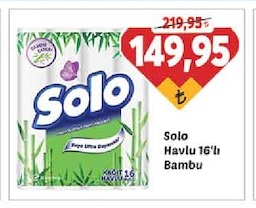 Solo Havlu 16'Lı Bambu