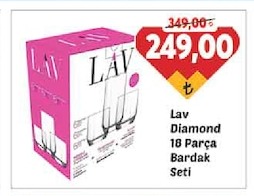 Lav Diamond 18 Parça Bardak Seti