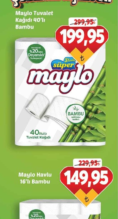 Maylo Tuvalet Kağıdı 40'Lı Bambu