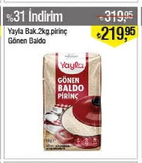 Yayla Bak. 2Kg Pirinç Gönen Baldo