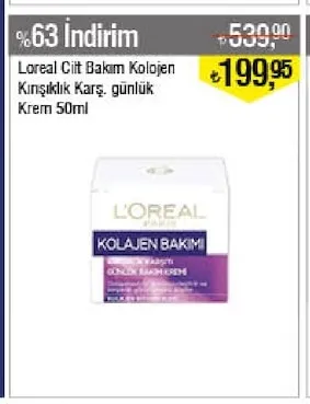 Loreal Cilt Bakım Kolojen Kırışıklık Karş. Günlük Krem 50Ml