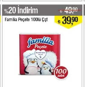Familia Peçete 100'Lü Çşt