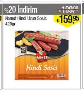 Namet Hindi Uzun Sosis 420Gr