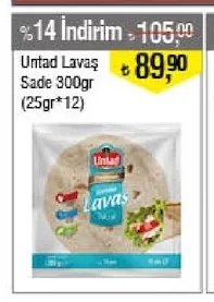 Untad Lavaş Sade 300Gr