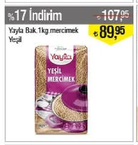 Yayala Bak. 1Kg Mercimek Yeşil
