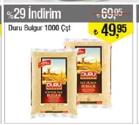 Duru Bulgur 1000 Çşt