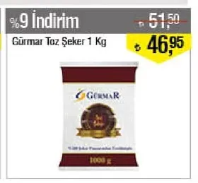 Gürmar Toz Şeker 1 Kg