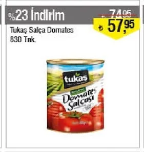 Tukaş Salça Domates 830 Tnk