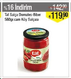 Tat Salça Domates-Biber 560Gr Cam Köy Salçası
