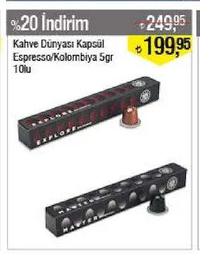 Kahve Dünyası Kapsül Espresso/Kolombiya 5Gr 10Lu