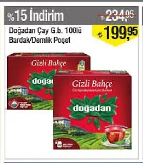 Doğadan Çay G.B. 100Lü Bardak/Demlik Poşet