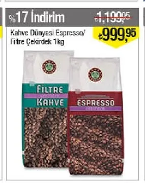 Kahve Dünyası Espresso/Filtre Çekirdek 1Kg