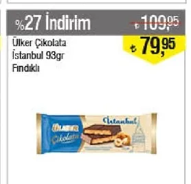 Ülker Çikolata İstanbul 93Gr Fındıklı