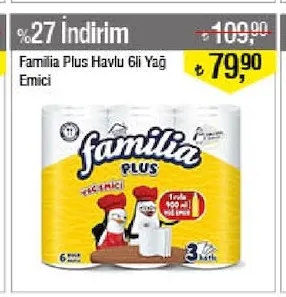 Familia Plus Havlu 6'Lı Yağ Emici
