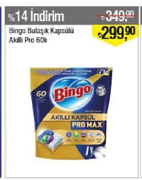 Bingo Bulaşık Kapsülü Akıllı Pro 60Lı