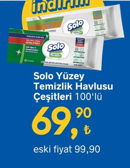 Solo Yüzey Temizlik Havlusu Çeşitleri 100'Lü