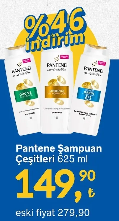 Pantene Şampuan Çeşitleri 625 Ml