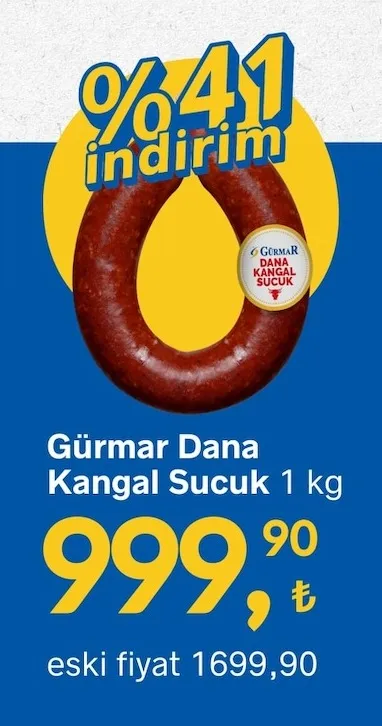 Gürmar Dana Kangal Sucuk 1 Kg