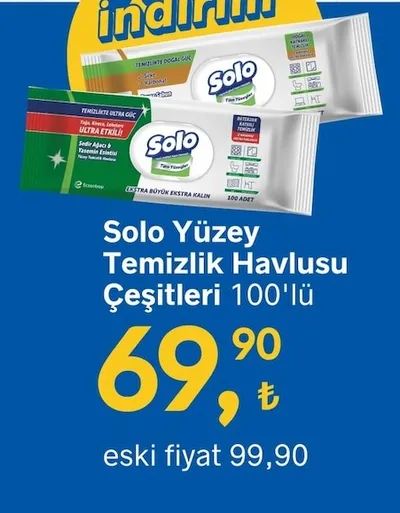 Solo Yüzey Temizlik Havlusu Çeşitleri 100'Lü