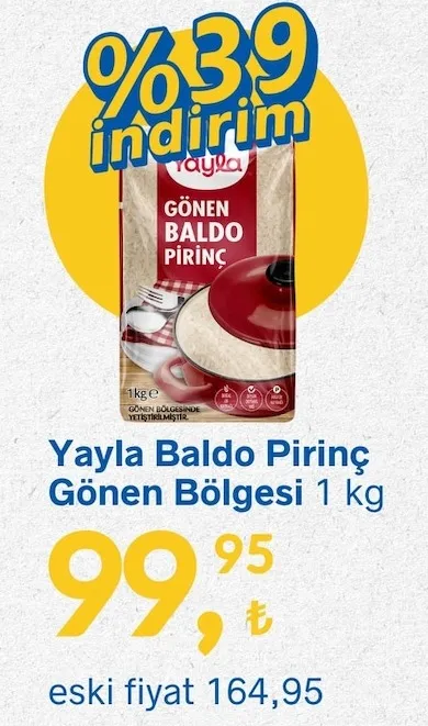 Yayla Baldo Pirinç Gönen Bölgesi 1 Kg