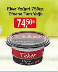Eker Yoğurt 750Gr. Efsane Tam Yağlı