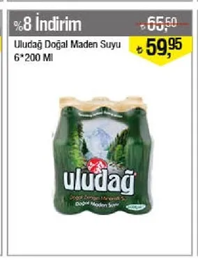 Uludağ Doğal Maden Suyu 6*200 Ml