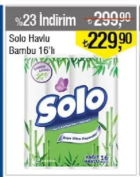 Solo Havlu Bambu 16'Lı