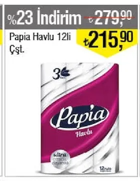 Papia Havlu 12Li Çşt.