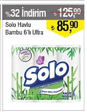 Solo Havlu Bambu 6'Lı Ultra