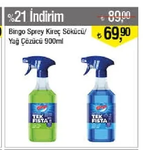 Bingo Sprey Kireç Sökücü/Yağ Çözücü 900Ml