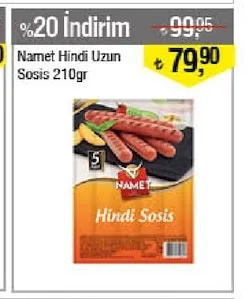 Namet Hindi Uzun Sosis 210Gr