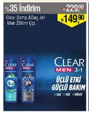 Clear Şamp & Duş Jeli Men 350Ml Çşt