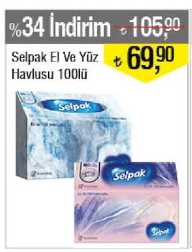 Selpak El Ve Yüz Havlusu 100Lü