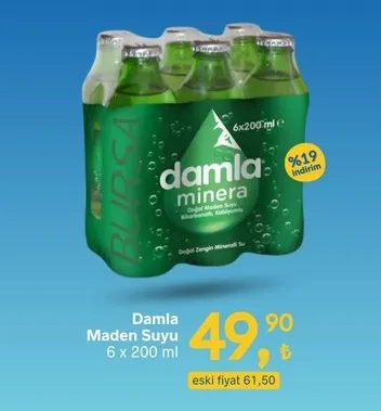 Damla Maden Suyu 6 X 200 Ml