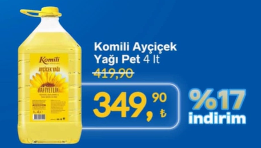 Komili Ayçiçek Yağı Pet 4 Lt