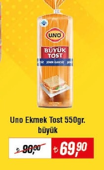 Uno Ekmek Tost 550Gr Büyük