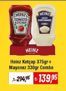 Heinz Ketçap 375Gr+ Mayonez 330Gr Combo