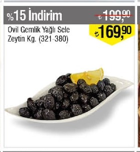Ovil Gemlik Yağlı Sele Zeytin Kg (321-380)
