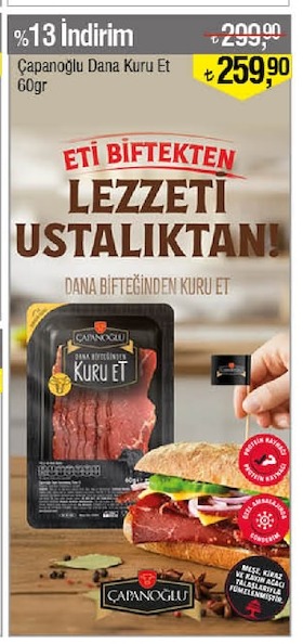 Çapanoğlu Dana Kuru Et 60Gr