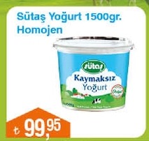 Sütaş Yoğurt 1500Gr Homojen