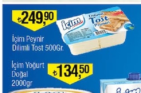 İçim Peynir Dilimli Tost 500Gr.
