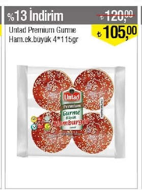 Untad Premium Gurme Ham.Ek.Büyük 4*115Gr